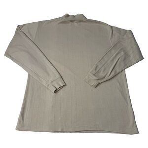 Timeless Taylor & Henry Minimalistic Ribbed Mock Neck Sweater Beige Size M